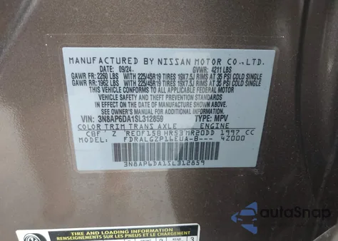 2025 Nissan Kicks Sr Fwd из США, поврежденный, VIN 3N8AP6DA1SL312859